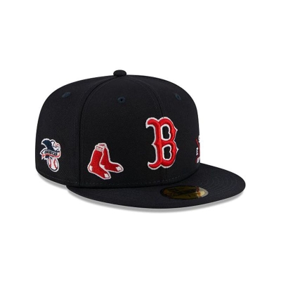 Blue Boston Red Sox Hat - New Era MLB Multi 59FIFTY Fitted Caps USA1875032